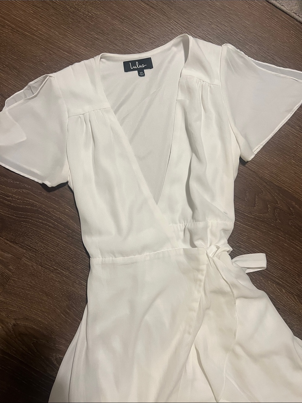 Lulu's Ivory Wrap High-Low Ruffle Maxi Dress - Picture 2 of 2